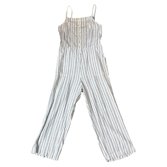 NWT Old Navy linen blend Striped Sleeveless Jumpsuit Size small - Picture 2 of 11